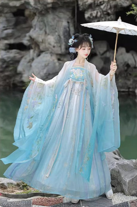 Chinese HanFu Fairytale Green Evening Dresses Birthday Prom Dresses ED02073