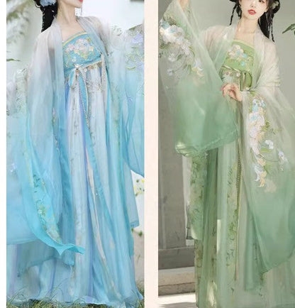 Chinese HanFu Fairytale Green Evening Dresses Birthday Prom Dresses ED02073