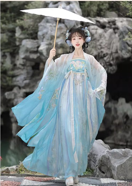 Chinese HanFu Fairytale Green Evening Dresses Birthday Prom Dresses ED02073