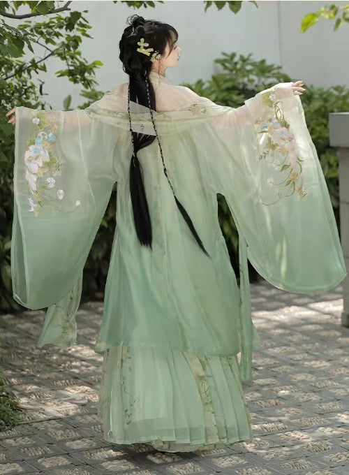 Chinese HanFu Fairytale Green Evening Dresses Birthday Prom Dresses ED02073