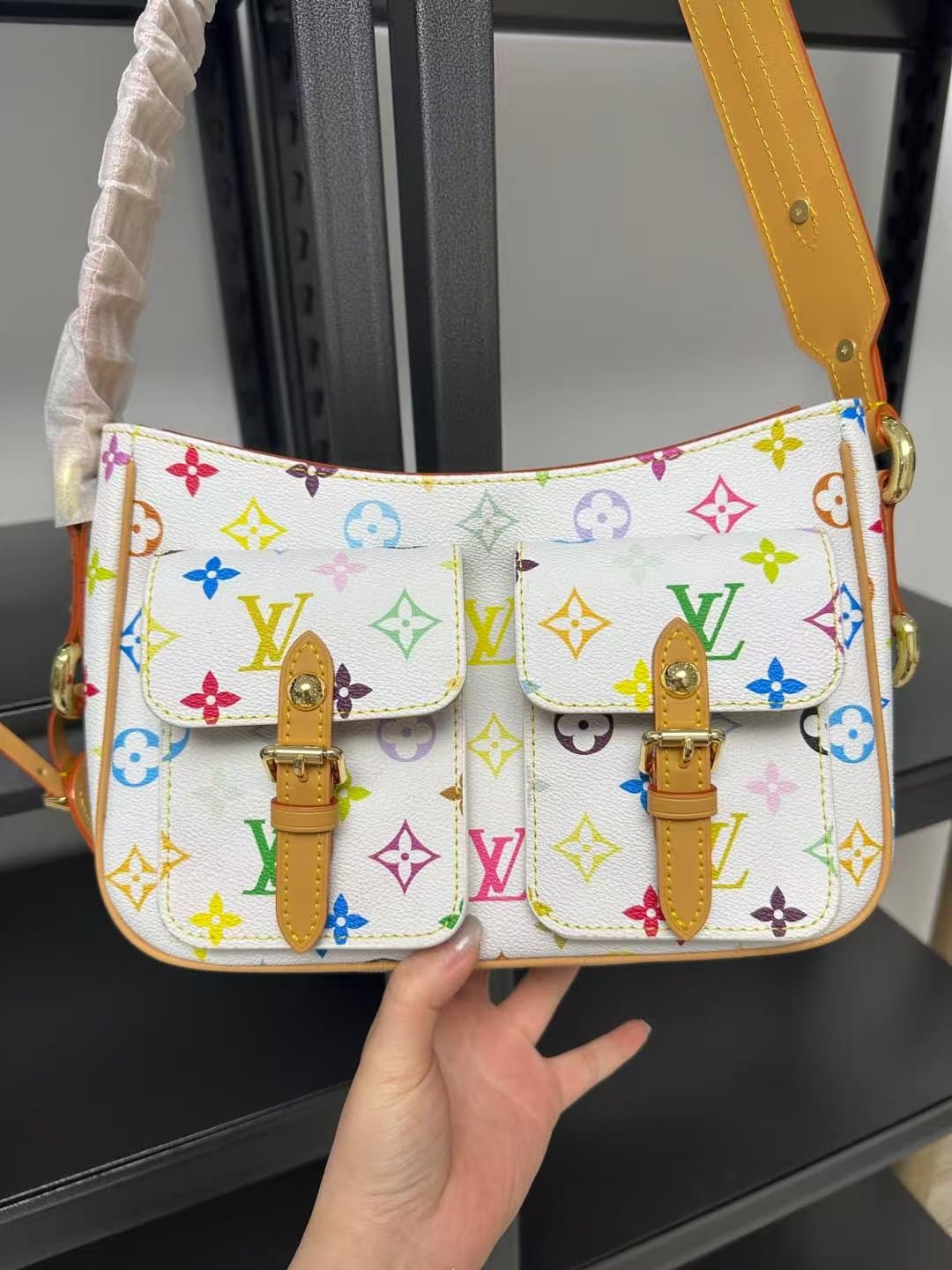 Louis Vuitton  Monogram Multicolor Lodge PM White