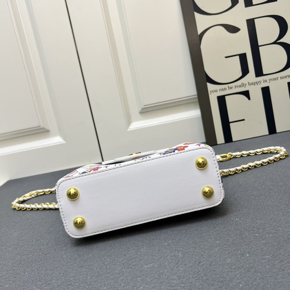 LOUIS VUITTON X MURAKAMI CAPUCINES EAST WEST MINI WHITE 21CM M13246