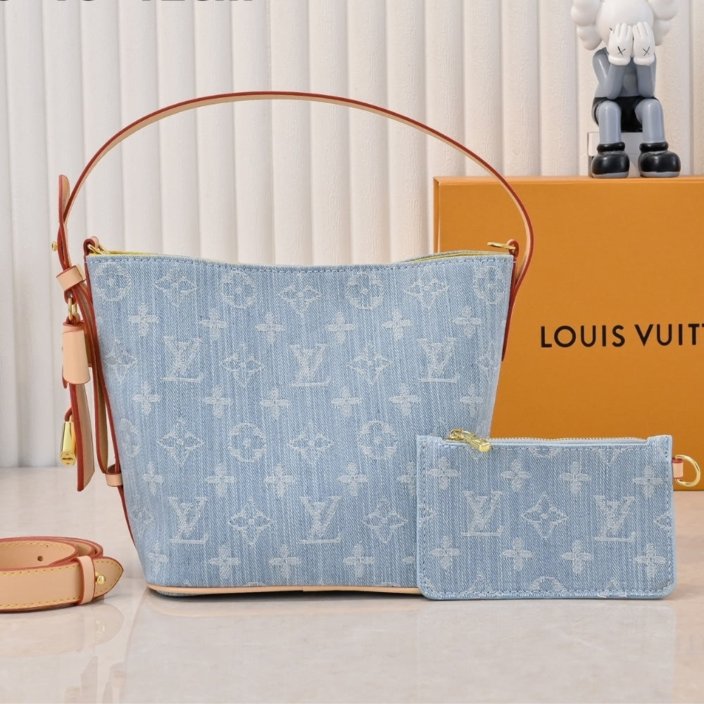 LOUIS VUITTON ALL IN BB MONOGRAM DENIM BLUE 18CM