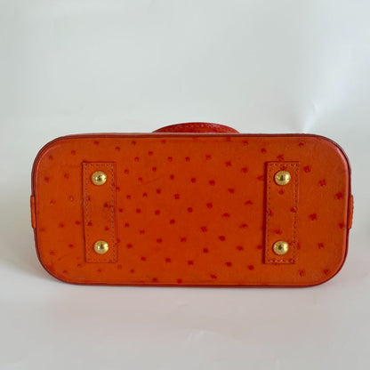 Louis Vuitton Orange Alma BB orange ostrich leather bag