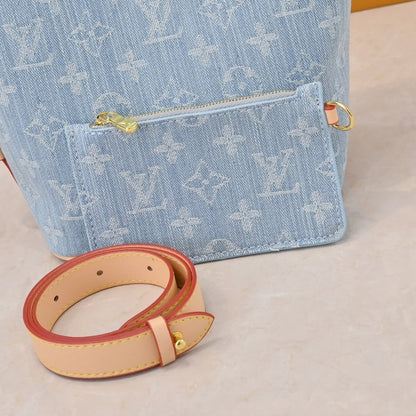 LOUIS VUITTON ALL IN BB MONOGRAM DENIM BLUE 18CM