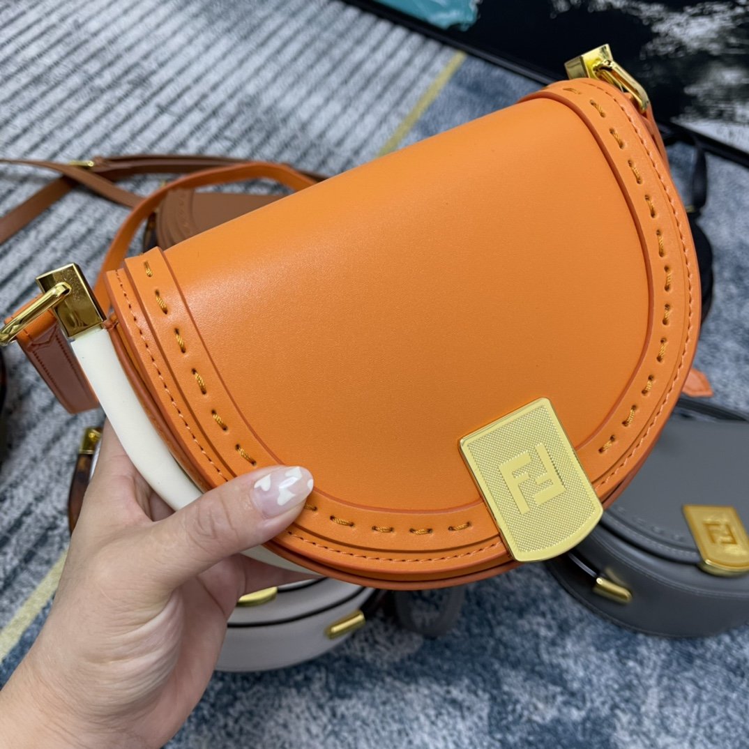 Fendi Moonlight Clementine Orange  Satchel Crossbody Bag
