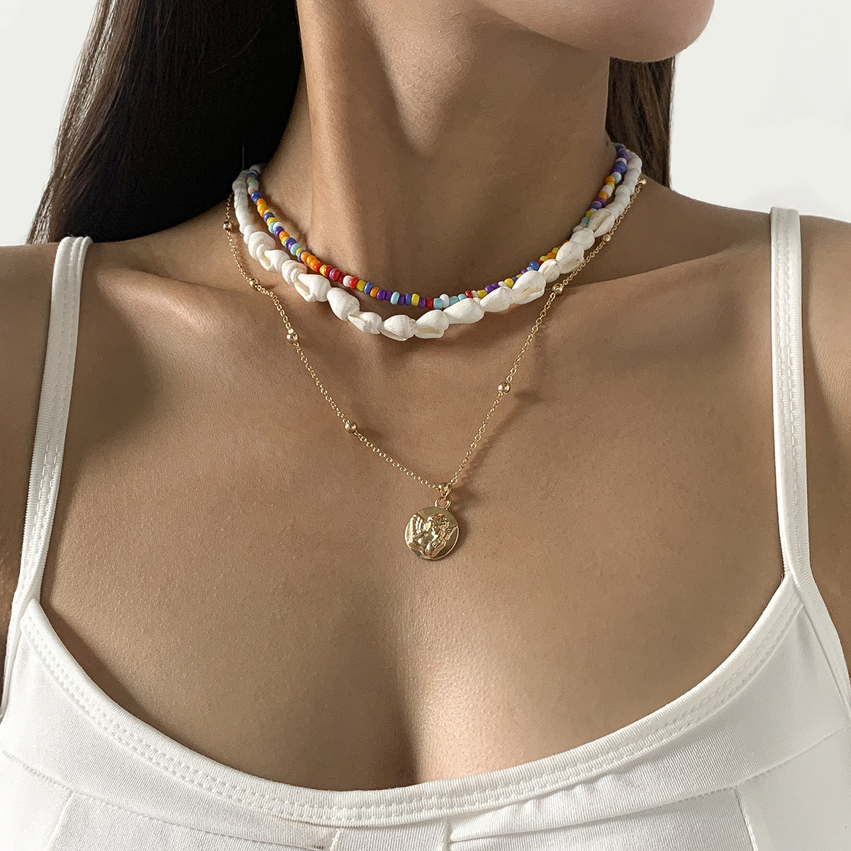 Multiple metal necklace sets