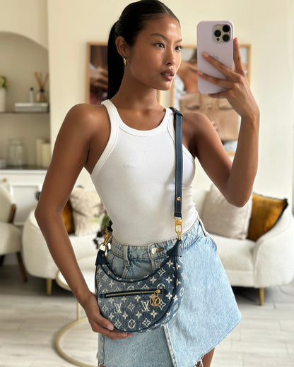 *HOT* Louis Vuitton Denim Monogram Loop Bag