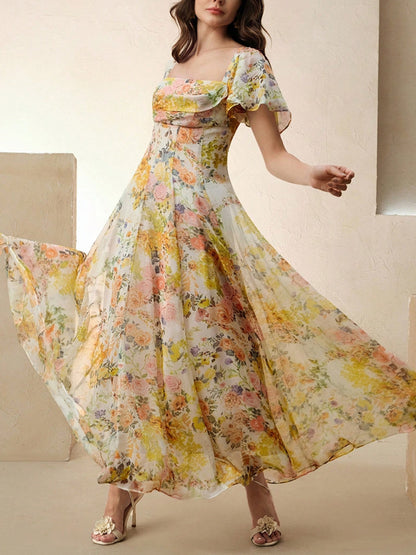 Elegant Floral Resort Dress