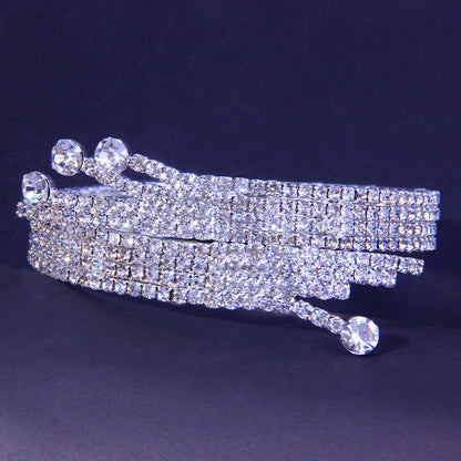 Multi-Layered Rhinestone Full Rhinestone Sparkling Women's Bracelet