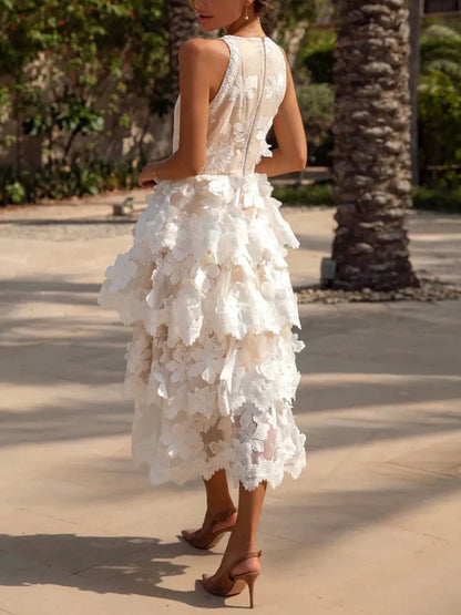 Lace Vine Applique Women's Dress