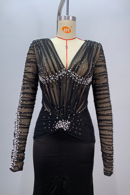 loveedsTM-Long sleeve slim fit dress-vx