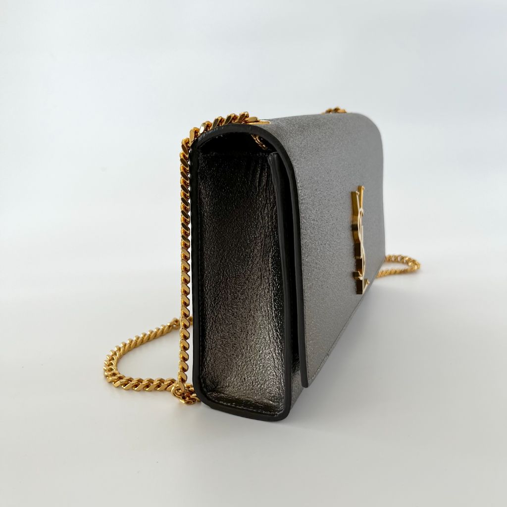 Saint Laurent Bronze Textured Leather Medium Kate Bag