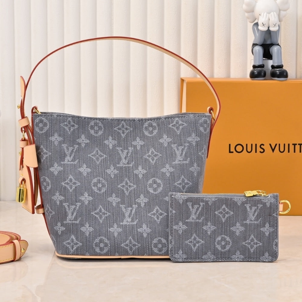 LOUIS VUITTON ALL IN BB MONOGRAM DENIM GREY 18CM