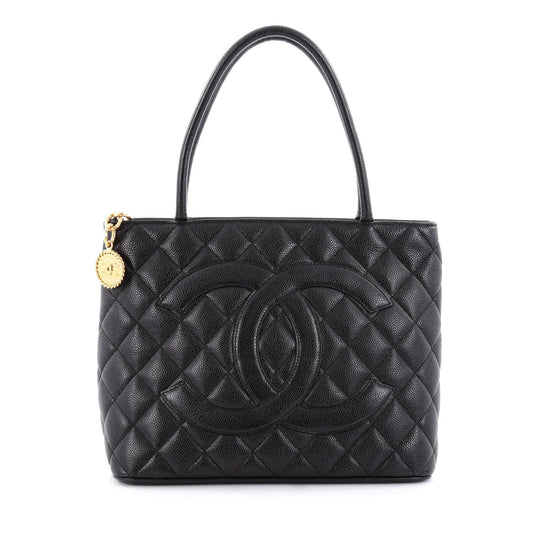 Chanel Medallion Tote Quilted Caviar