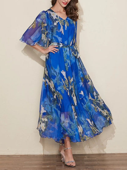 Chiffon Temperament Printed Holiday Women's Dress