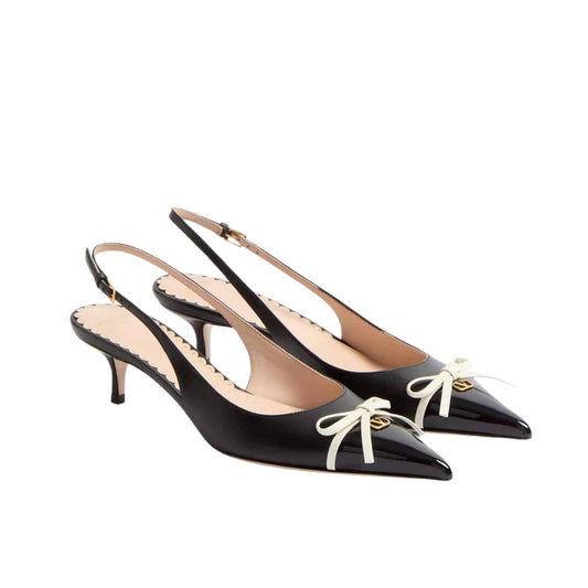 VALENTINO BEPOINTY SLINGBACK PUMPS BLACK 6W2S0LL3DAL 790