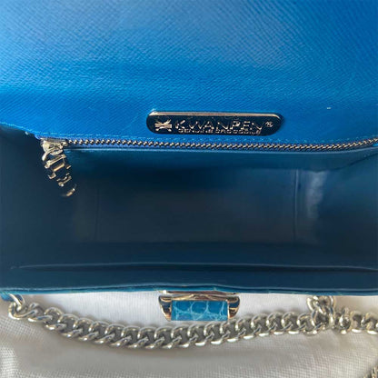 Kwanpen Crocodile Blue Box Bag