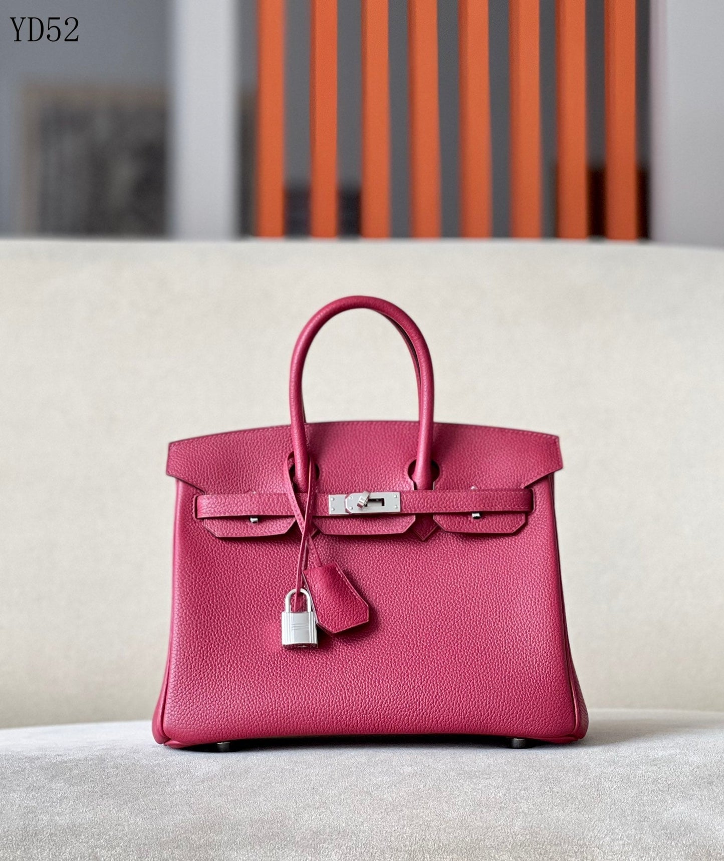 H BIRKIN 25 TOGO PINK SILVER HARDWARE 25CM