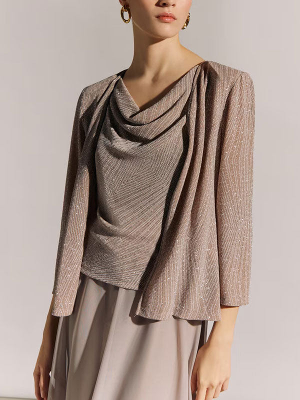 Vestido Comprido com Corpo de Glitter