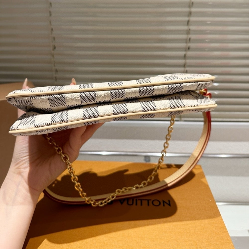 LOUIS VUITTON LIV POCHETTE DAMIER AZUR 24CM