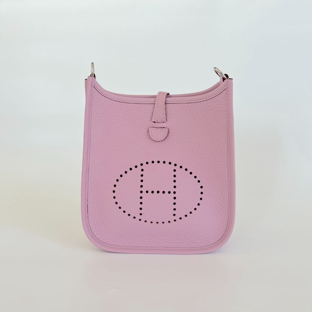 Hermes Mauve Sylvestre Clemence Mini Evelyne TPM 16 Palladium Hardware