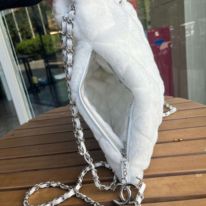 Chanel White Hidden Chain Tote Bag
