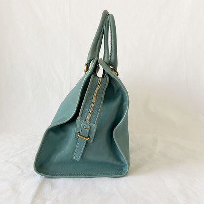 Saint Laurent Blue Leather Medium Cabas Chyc Tote