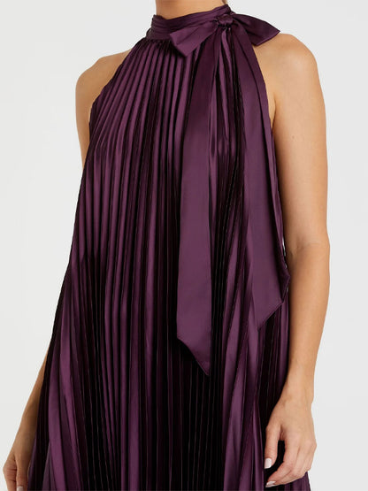 Lace-up Sleeveless Solid Color Maxi Dress