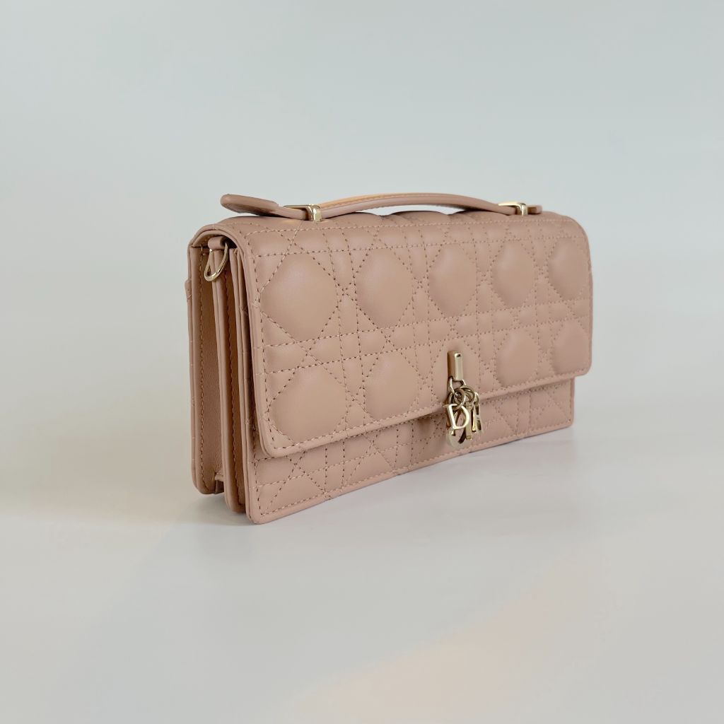 Dior Lady Dior top handle clutch bag