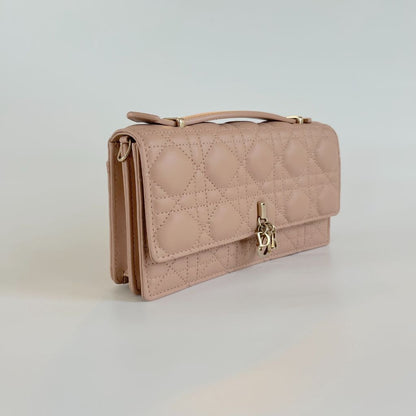 Dior Lady Dior top handle clutch bag