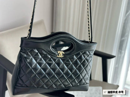 Chanel Classic 31 Black Tote Bag 36x30cm