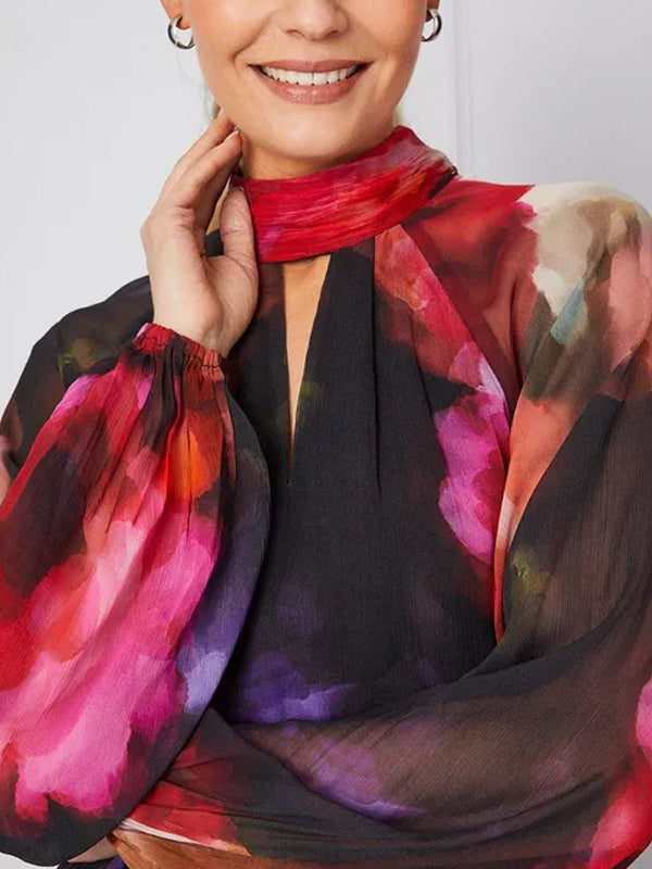 Floral Tie Back Midi Dress