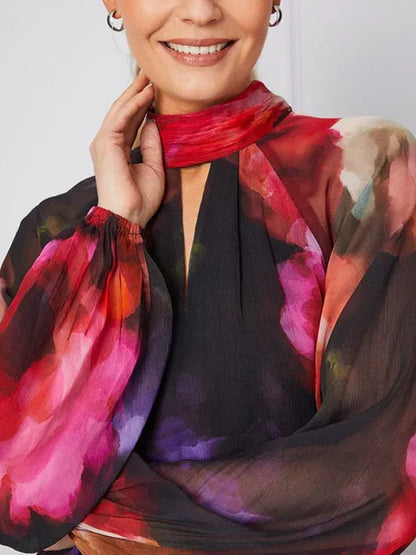 Floral Tie Back Midi Dress