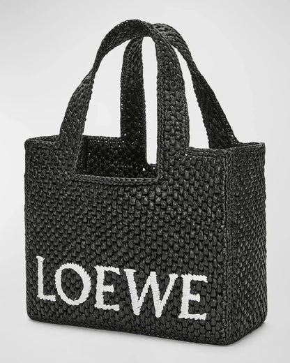 LOEWE x Paula's Ibiza Font Tote Small Bag in Raffia