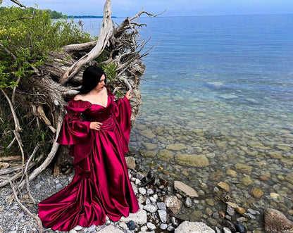 Fuchsia Vintage Elegant Sweetheart Neck Long Satin Floor Length Prom Dress Evening Dress Party Dress gh4080