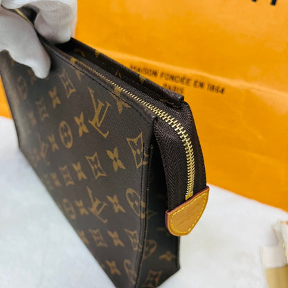 LV Toiletry Pouch 26 in Monogram Reverse Canvas with Wide Shoulder Strap