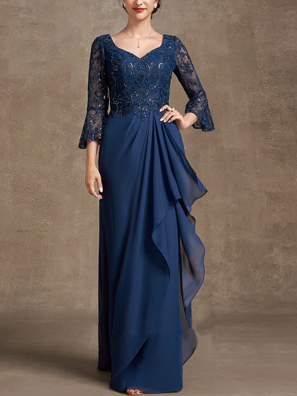 Lace Solid Color Maxi Dress