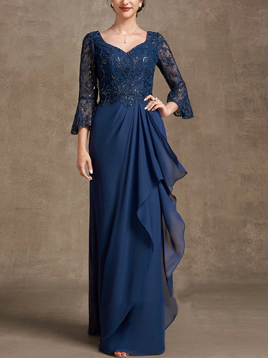 Lace Solid Color Maxi Dress