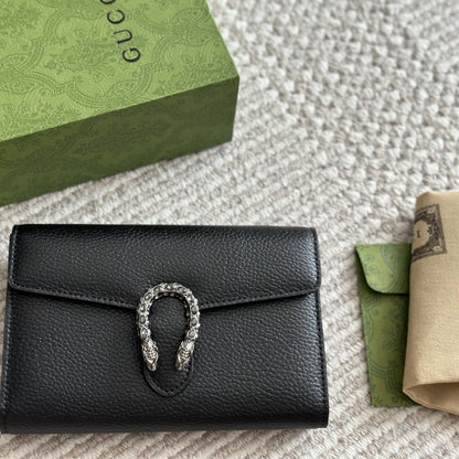 GUCCI DIONYSUS MINI CHAIN WALLET BLACK 20CM 401231 CAOGN 8176