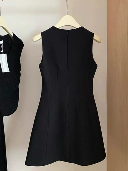 Simple A line Square Neck Little Black Dress Party Dresses Short Formal Homecoming Dresses Night Chic Elegant Cocktail Dresses 16th Birthday Outfits Hoco Dress DH2763