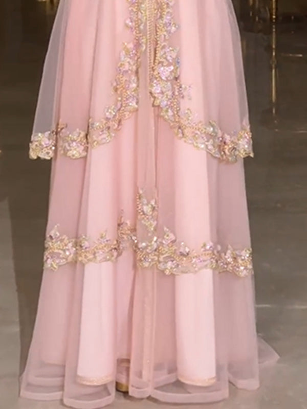 Women's Long Sleeve Embroidered Kaftan Dress