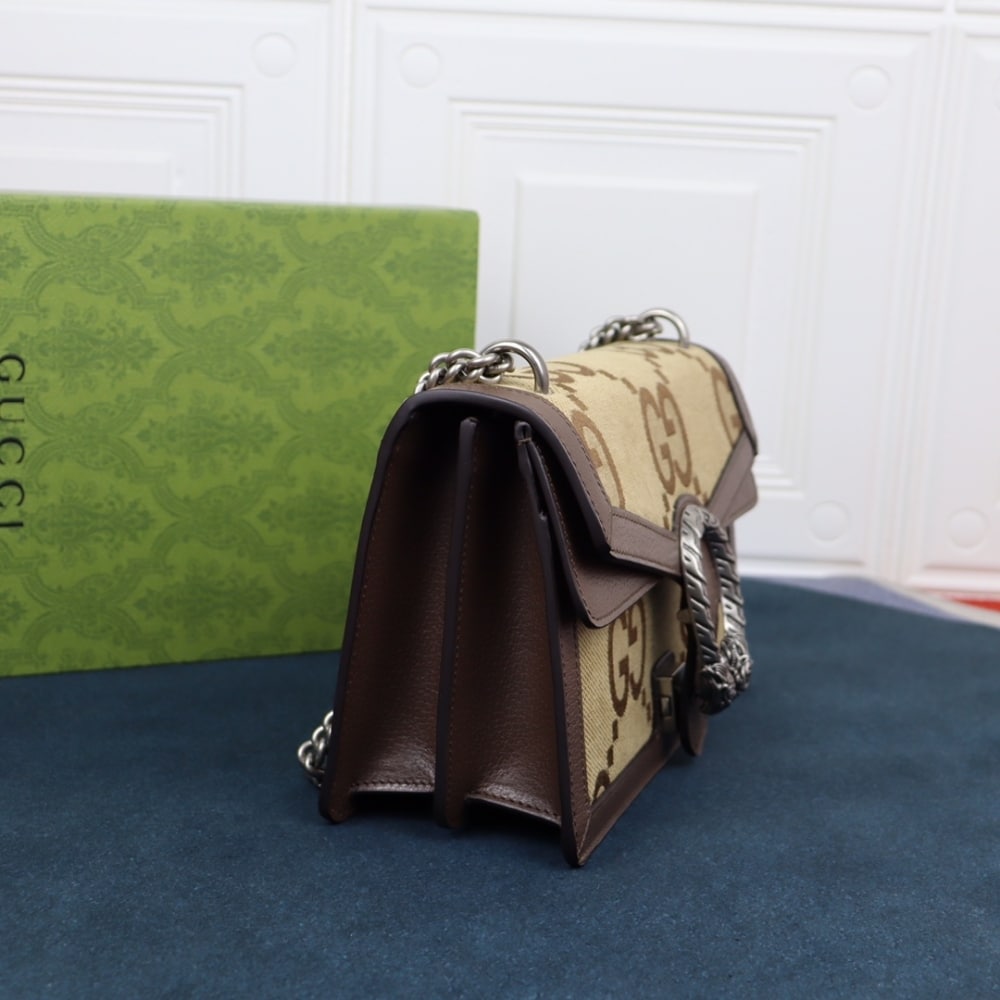 GUCCI DIONYSUS BAG JUMBO GG CANVAS SUPER MINI BROWN 28CM