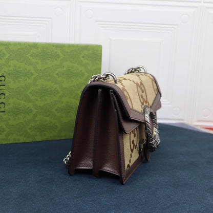 GUCCI DIONYSUS BAG JUMBO GG CANVAS SUPER MINI BROWN 28CM