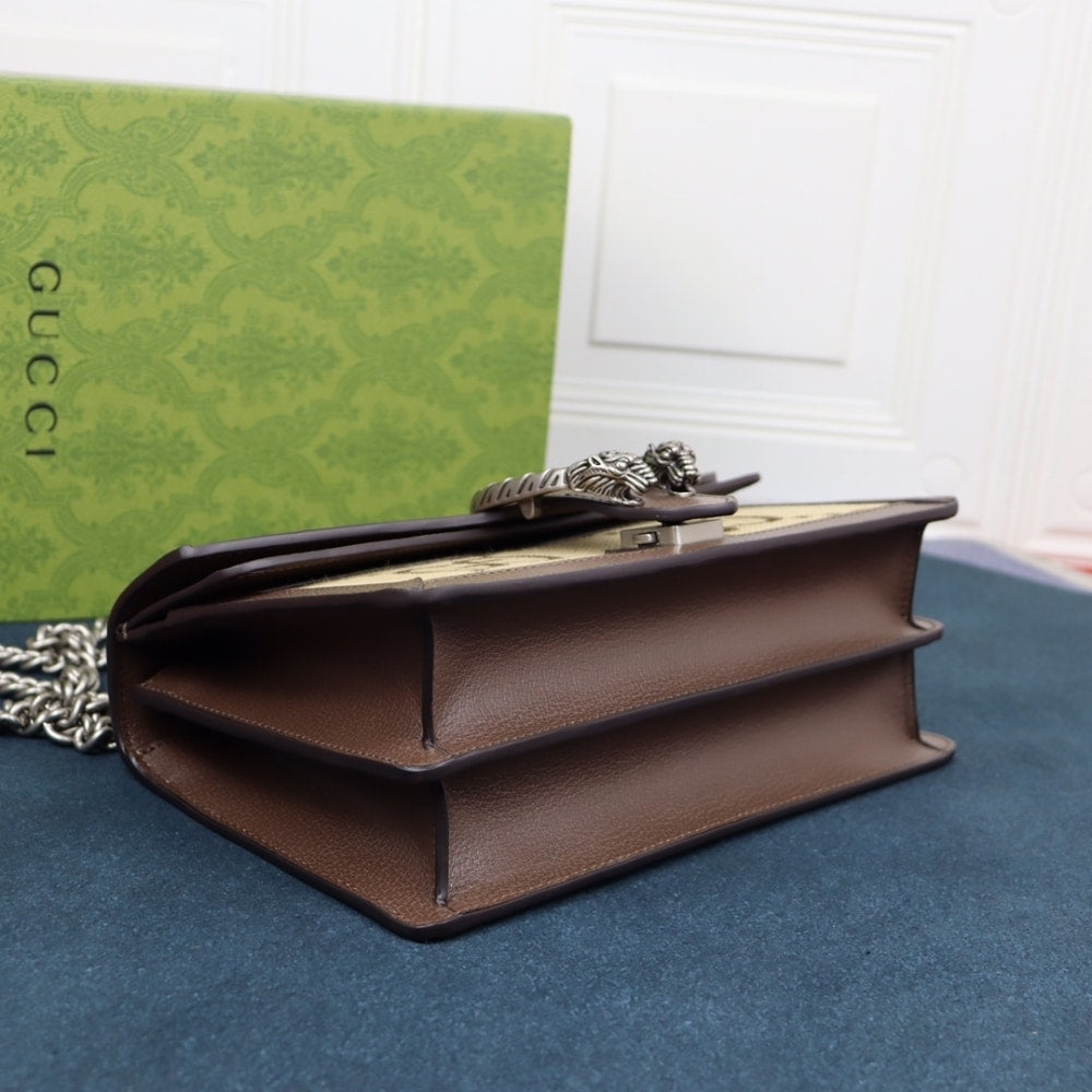 GUCCI DIONYSUS BAG JUMBO GG CANVAS SUPER MINI BROWN 28CM