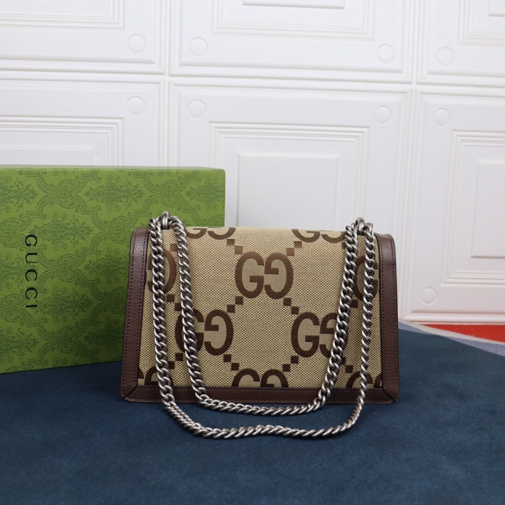 GUCCI DIONYSUS BAG JUMBO GG CANVAS SUPER MINI BROWN 28CM