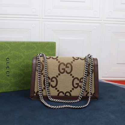 GUCCI DIONYSUS BAG JUMBO GG CANVAS SUPER MINI BROWN 28CM