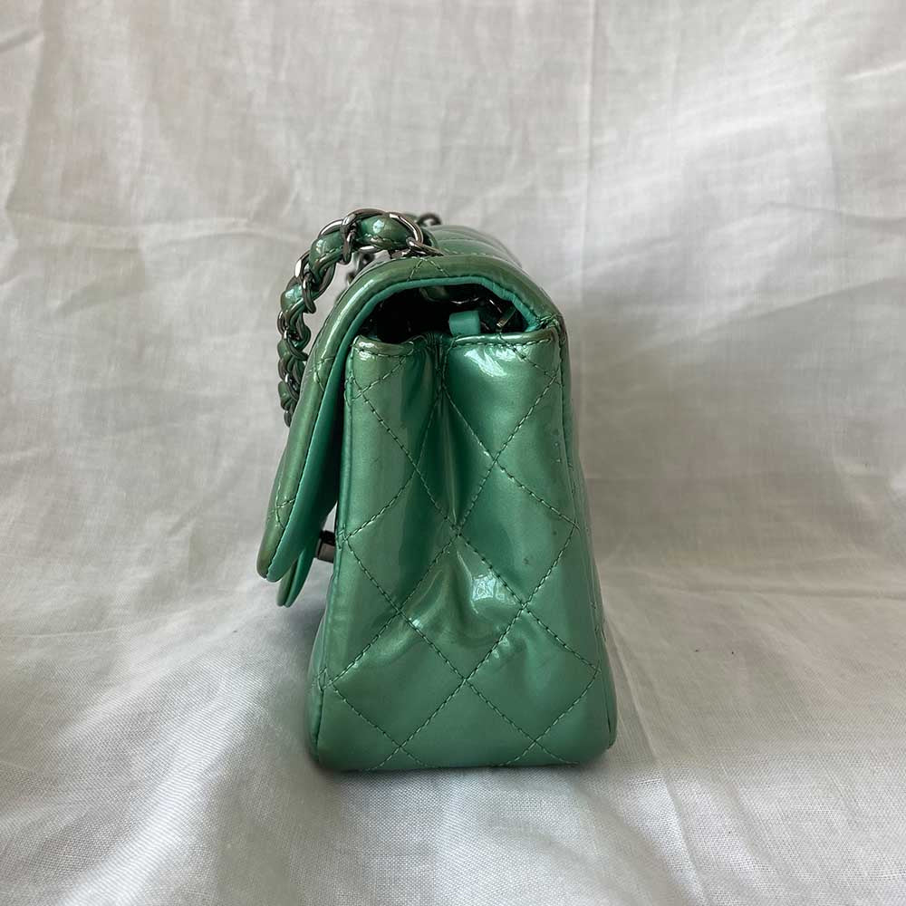 Chanel Green Leather Timeless Square Mini Flap Bag