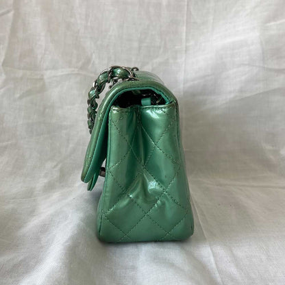 Chanel Green Leather Timeless Square Mini Flap Bag