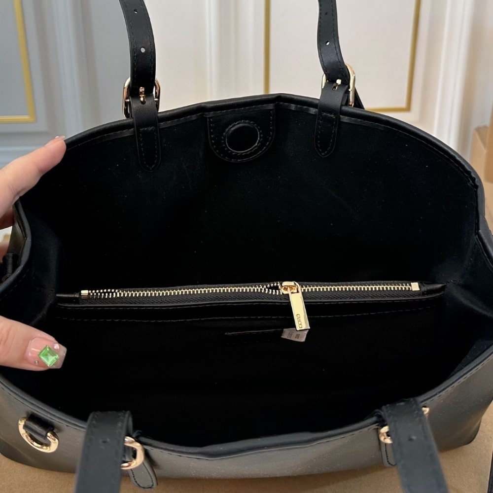 GUCCI GG EMBLEM LARGE TOTE BAG BLACK 31CM 815213 AAEC2 1000